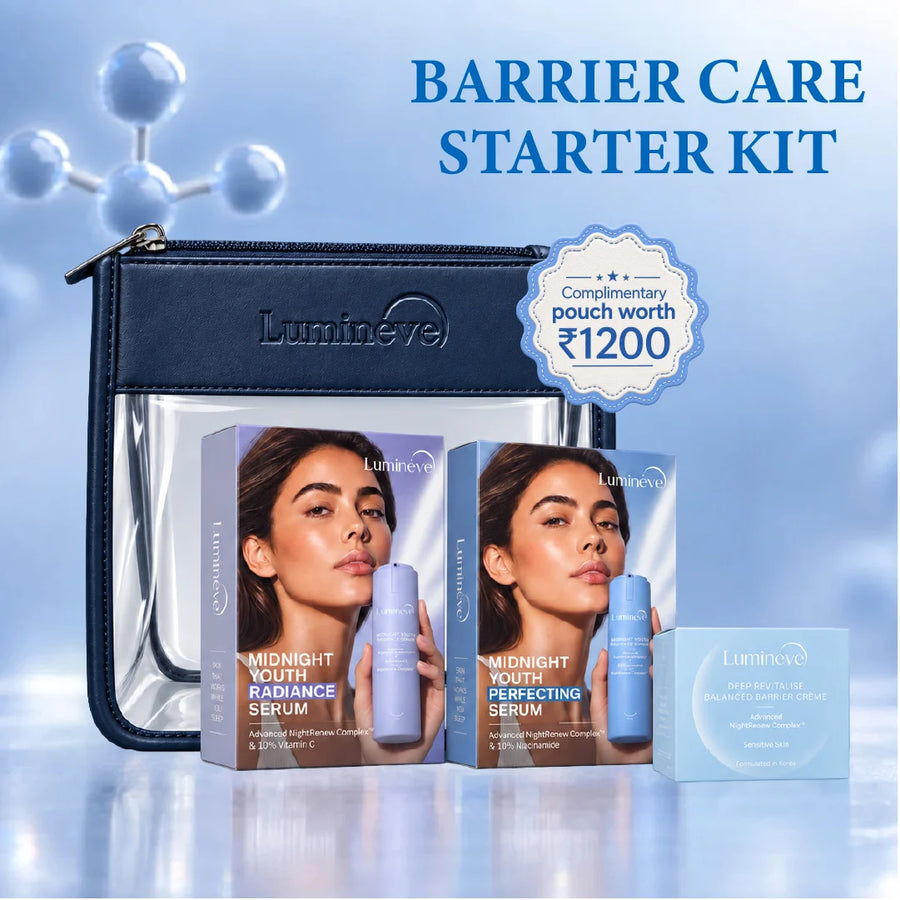 10% Niacinamide Serum + Balanced Barrier Crème + 10% Vitamin C Serum + Vanity Pouch