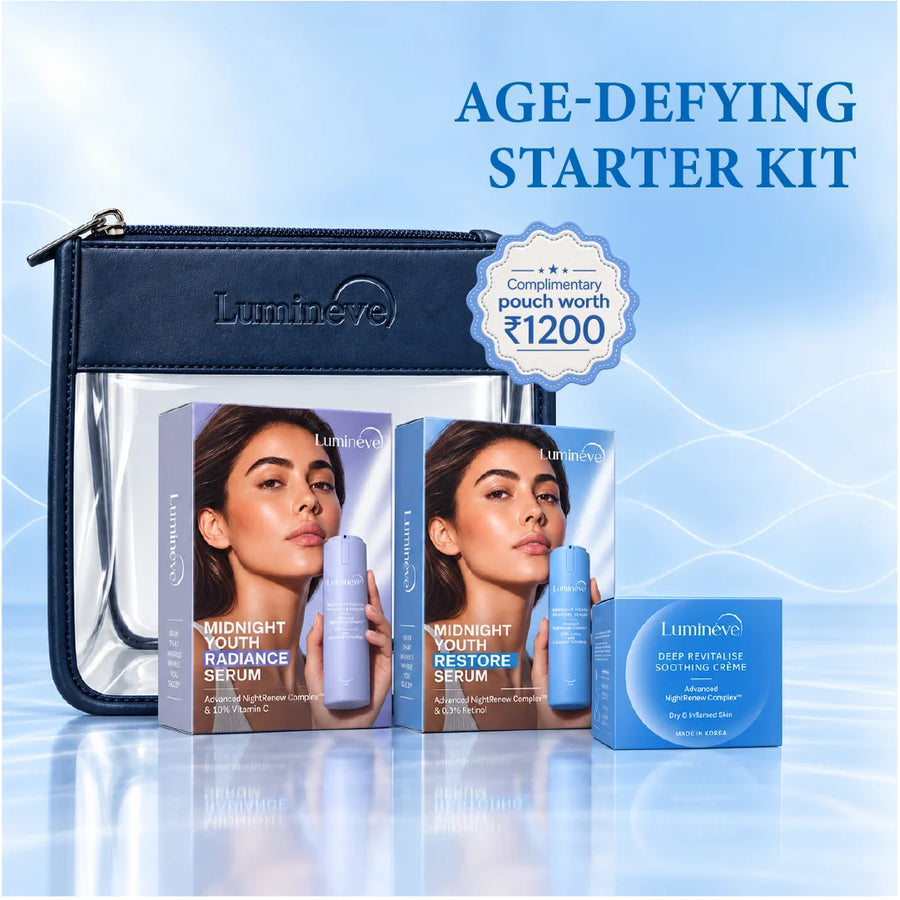 10% Vitamin C Serum + Soothing Crème + 0.3% Retinol Serum + Vanity Pouch
