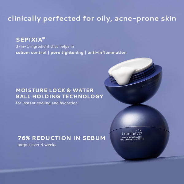 Deep Revitalise Oil Control Crème for Oily-Acne Prone Skin with ANR & Zinc for Oil Balance