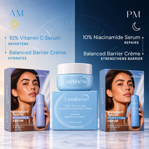 10% Niacinamide Serum + Balanced Barrier Crème + 10% Vitamin C Serum + Vanity Pouch