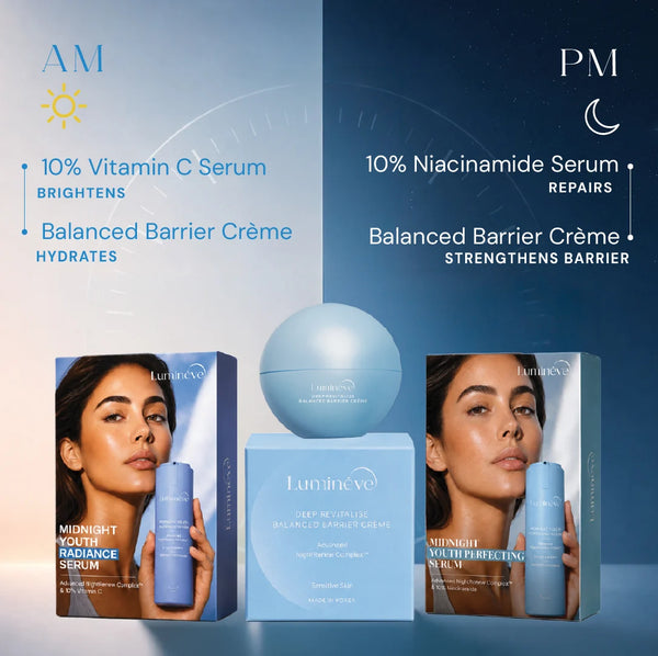 10% Niacinamide Serum + Balanced Barrier Crème + 10% Vitamin C Serum